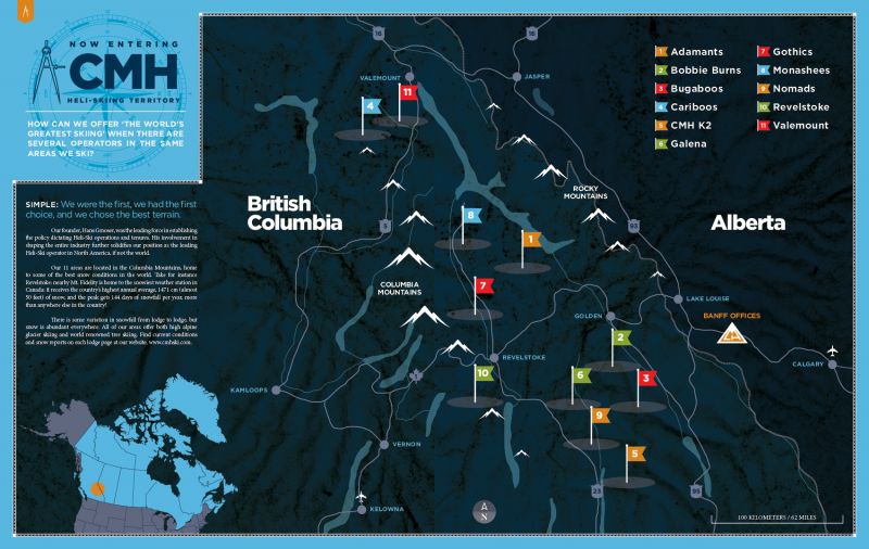 Domaines skiables heliski canadian mountain holidays